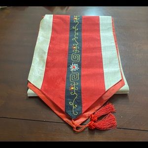 Red and White table runner